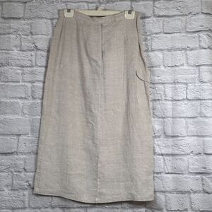 Vintage 90s Emil Rutenberg Sport Khaki Below The Knee Pencil Skirt Size Small